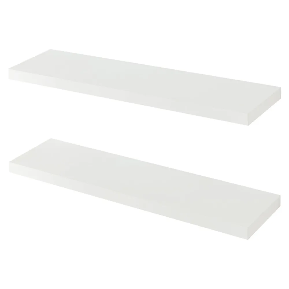 [En.Casa] Lot de 2 étagères murales Stranda 80 x 20 x 4 cm blanc en.casa* Etagère Murale