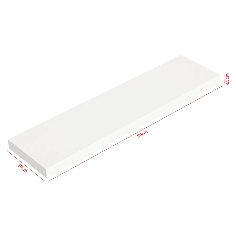 [En.Casa] Lot de 2 étagères murales Stranda 80 x 20 x 4 cm blanc en.casa* Etagère Murale