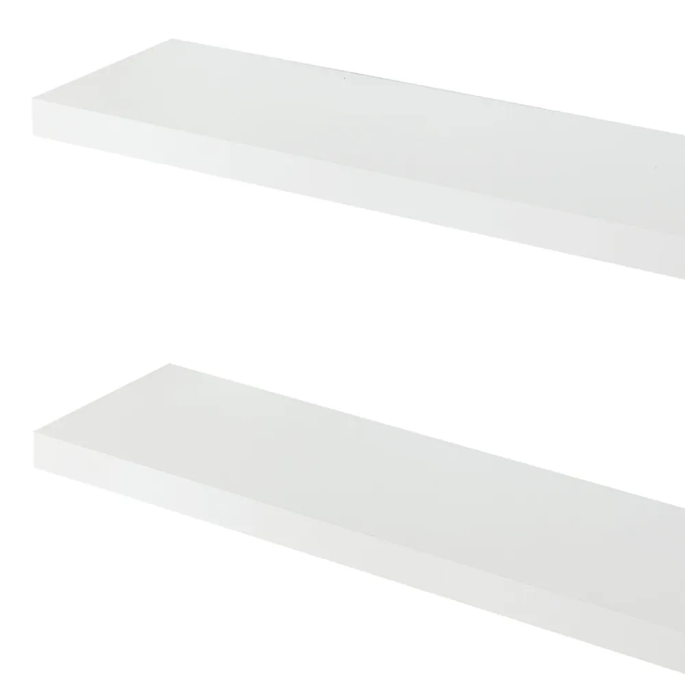 [En.Casa] Lot de 2 étagères murales Stranda 80 x 20 x 4 cm blanc en.casa* Etagère Murale