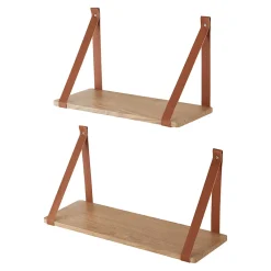 [En.Casa] Lot de 2 étagères murales Utsira de tailles différentes marron effet chêne en.casa* Etagère Murale