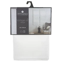 Atmosphera Créateur D'Intérieur Lot de 2 voilages Anissa - blanc 60x160 cm - Atmosphera* Voilage
