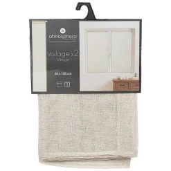Atmosphera Créateur D'Intérieur Lot de 2 voilages Fred - lin 60x120 cm - Atmosphera* Voilage