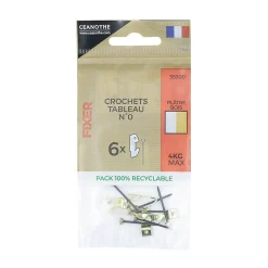Online Ceanothe Lot de crochets laitonnés à tableau pour 4 Kg