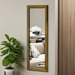Hot Dmora Miroir Adrastea, Verre miroité, Objet d'ameublement mural, Décoration avec miroir, 40x3h105 cm, Or