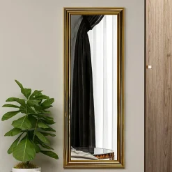 Hot Dmora Miroir Adrastea, Verre miroité, Objet d'ameublement mural, Décoration avec miroir, 40x3h105 cm, Or