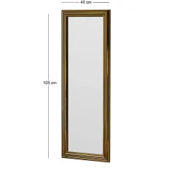 Hot Dmora Miroir Adrastea, Verre miroité, Objet d'ameublement mural, Décoration avec miroir, 40x3h105 cm, Or