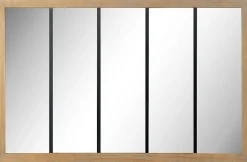 Clearance Emdedesign Miroir atelier 5 bandes bois et métal L.140 x l.90 cm