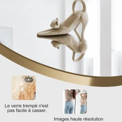ProximaX Miroir autoportant arqué 164x54 cm, utilisable au sol ou mural, Grand miroir en pied, Doré* Miroir|Miroir