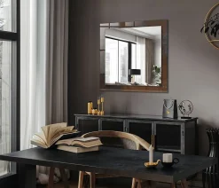 Tulup Miroir Avec Cadre En Verre 60x60 cm Métal Rouillé Tendance Miroir Design Entrée* Miroir|Miroir