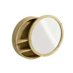 Clearance Made In Meubles Miroir avec étagères en bois de manguier clair Juliet