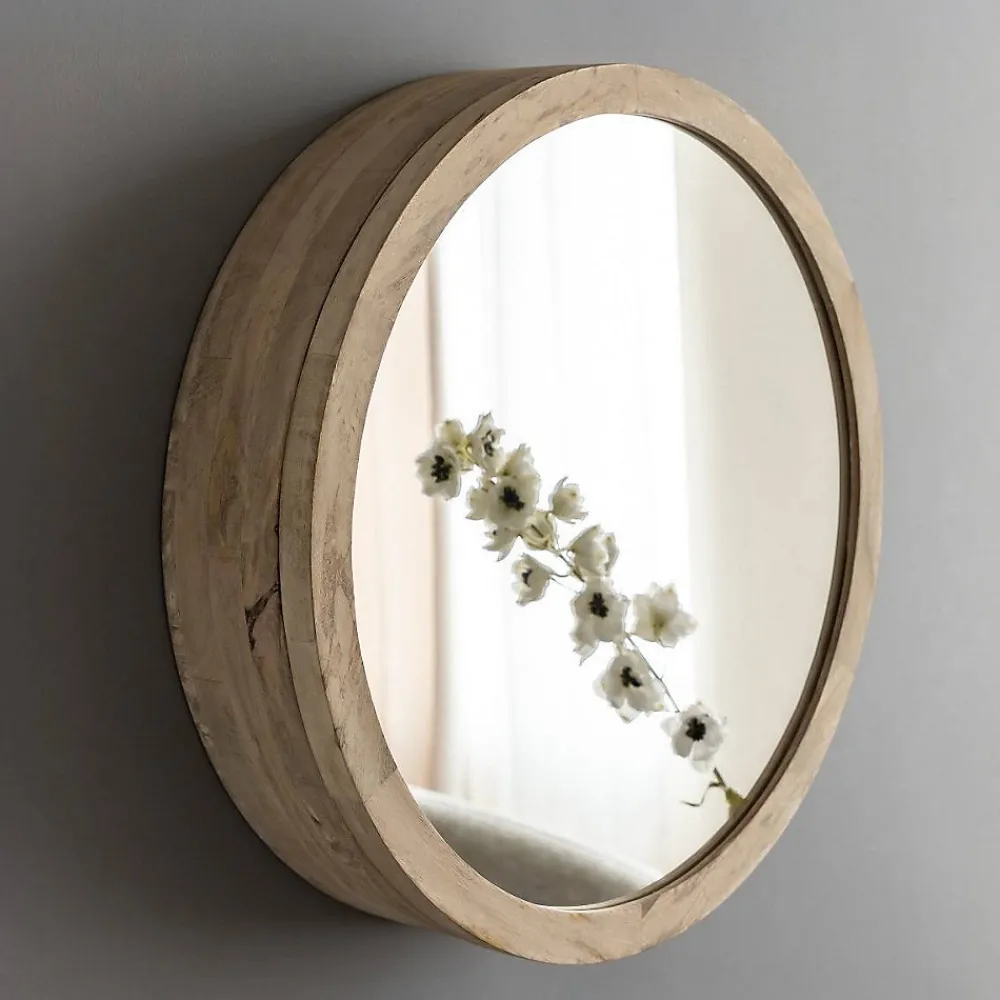 Clearance Made In Meubles Miroir avec étagères en bois de manguier clair Juliet