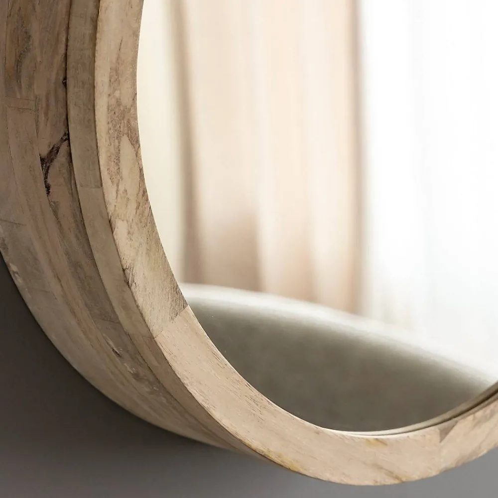 Clearance Made In Meubles Miroir avec étagères en bois de manguier clair Juliet