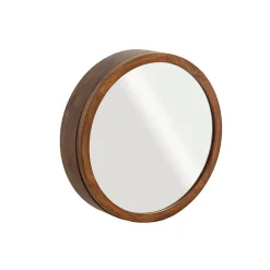 Sale Made In Meubles Miroir avec étagères en bois de manguier foncé Remick
