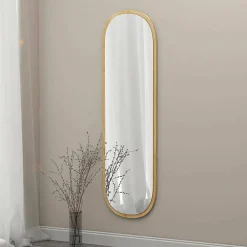 Best Dmora Miroir Calypso, Verre miroité, Objet d'ameublement mural, Décoration avec miroir, 40x2h120 cm, Chêne