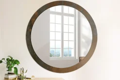 Wallfluent Miroir Cercle Ovale Motif XXL fi100 cm Métallique Rustique Salle de Bain Scandinave* Miroir|Miroir