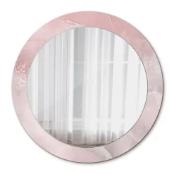 Online Tulup Miroir Circulaire avec Cadre Imprimé Décoratif 70 cm - 56 cm Pierre Rose