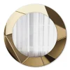Online Tulup Miroir Circulaire avec Cadre Imprimé Décoratif 50 cm - 36 cm Abstraction Moderne