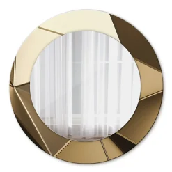 Online Tulup Miroir Circulaire avec Cadre Imprimé Décoratif 50 cm - 36 cm Abstraction Moderne