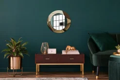 Online Tulup Miroir Circulaire avec Cadre Imprimé Décoratif 50 cm - 36 cm Abstraction Moderne
