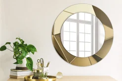 Online Tulup Miroir Circulaire avec Cadre Imprimé Décoratif 50 cm - 36 cm Abstraction Moderne