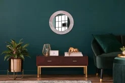 Discount Tulup Miroir Circulaire avec Cadre Imprimé Décoratif 50 cm - 36 cm Pierre Rose