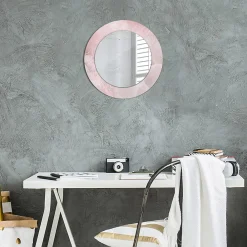 Discount Tulup Miroir Circulaire avec Cadre Imprimé Décoratif 50 cm - 36 cm Pierre Rose