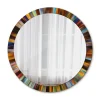 Tulup Miroir Circulaire avec Cadre Imprimé Décoratif 100 cm - 86 cm Rayons Colorés* Miroir|Miroir