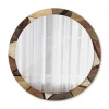 Tulup Miroir Circulaire avec Cadre Imprimé Décoratif 100 cm - 86 cm Bois Géométrique 3d* Miroir|Miroir