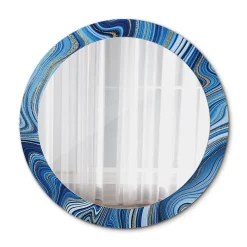 Sale Tulup Miroir Circulaire avec Cadre Imprimé Décoratif 90 cm - 76 cm Rivière De Marbre