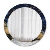 Tulup Miroir Circulaire avec Cadre Imprimé Décoratif 90 cm - 76 cm Marbre Bleu* Miroir|Miroir