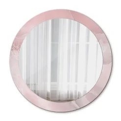 Sale Tulup Miroir Circulaire avec Cadre Imprimé Décoratif 90 cm - 76 cm Pierre Rose