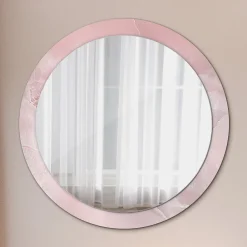 Sale Tulup Miroir Circulaire avec Cadre Imprimé Décoratif 90 cm - 76 cm Pierre Rose