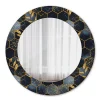Tulup Miroir Circulaire avec Cadre Imprimé Décoratif 50 cm - 36 cm Marbre Hexagonal