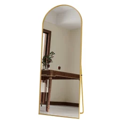 Simple Life Miroir complet arqué, 165 x 60 cm, pleine longueur, monté au mur, miroir de sol, pour le salon, Doré* Miroir|Miroir