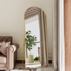 Simple Life Miroir complet arqué, 165 x 60 cm, pleine longueur, monté au mur, miroir de sol, pour le salon, Doré* Miroir|Miroir