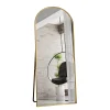Fortuna lai Miroir complet arqué, 180 x 80 cm, pleine longueur, monté au mur, miroir de sol, pour le salon, Doré* Miroir|Miroir