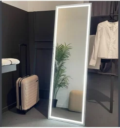 Aplike Miroir complet avec lumière LED frontale - lumière blanche neutre (4000K) - 160 x 50cm - Modèle Paris* Miroir|Miroir