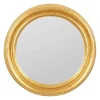 Coté Table Miroir convexe Drachma rond doré bois 46cm* Miroir|Miroir