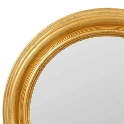 Coté Table Miroir convexe Drachma rond doré bois 46cm* Miroir|Miroir