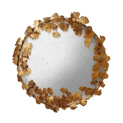 New Chehoma Miroir convexe feuilles de Ginkgo fer 58x58cm