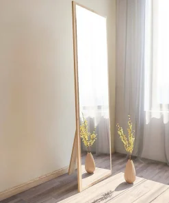 Dmora Miroir Dcarrier, Verre miroité, Objet d'ameublement mural, Décoration avec miroir, 50x2h160 cm, Chêne* Miroir|Miroir