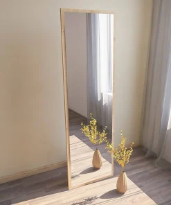 Dmora Miroir Dcarrier, Verre miroité, Objet d'ameublement mural, Décoration avec miroir, 50x2h160 cm, Chêne* Miroir|Miroir