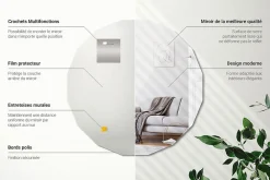 Online Wallfluent Miroir Décoratif Multi-Facettes 100 x 100 cm Salle À Manger & Intérieurs Modernes