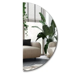 Online Wallfluent Miroir Demi-Rond Classique 1/2 - 80 cm Miroir Pratique Pour Chambre Ou Hall