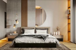 New Wallfluent Miroir Demi-Rond Minimaliste 1/2 - 70 cm Miroir Moderne Pour Salle De Bain