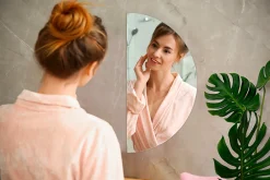 New Wallfluent Miroir Demi-Rond Minimaliste 1/2 - 70 cm Miroir Moderne Pour Salle De Bain