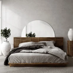 New Wallfluent Miroir Demi-Rond Minimaliste 1/2 - 70 cm Miroir Moderne Pour Salle De Bain
