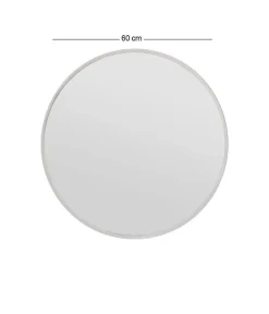 Online Dmora Miroir Dlucchin, Verre miroité, Objet d'ameublement mural, Décoration avec miroir, 60x2h60 cm, Blanc