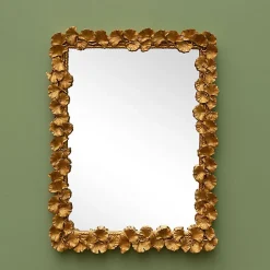 New Chehoma Miroir doré fleurs de Gingko 43x32cm