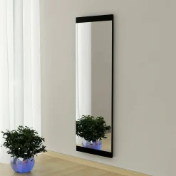 New Dmora Miroir Dprenn, Verre miroité, Objet d'ameublement mural, Décoration avec miroir, 40x2h120 cm, Noir
